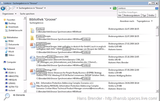 SharePoint Workspace 2010: Suchen
