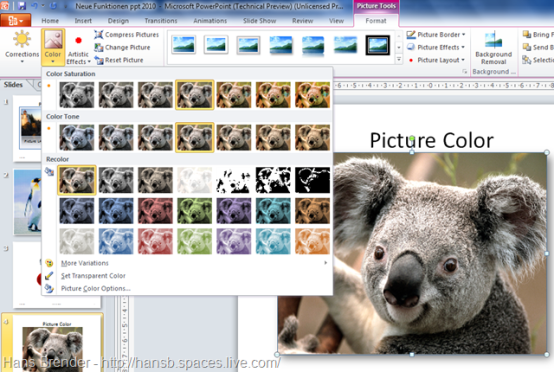 Picture Tools in Office 2010