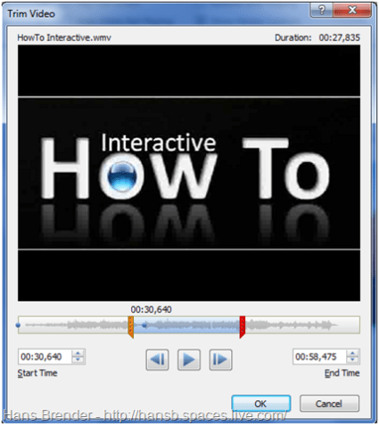 Editierfunktionen innerhalb der Video Tools in PowerPoint 2010