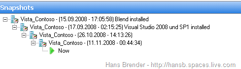 Hyper-V Snapshot Tree Windows Server 2008