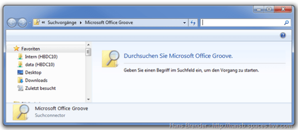 Suchfenster Search Federation SharePoint Workspace 2010
