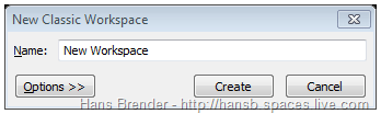Classic Workspace Dialog