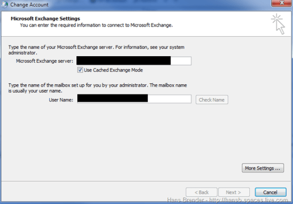 Outlook 2010: Exchange Server Settings Outlook 2010: Exchange Server Settings
