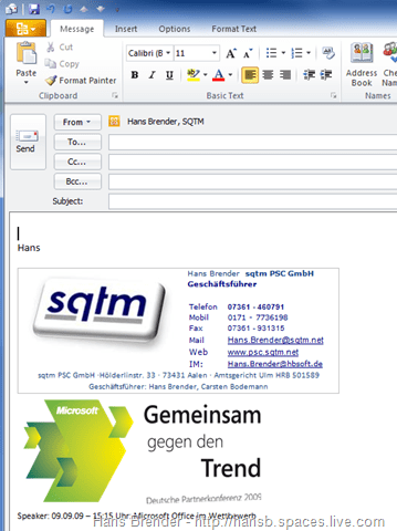 Outlook 2010: Signatur bei neuem Mail für 2 Exchange Organisationen Outlook 2010: Signatur bei neuem Mail für 2 Exchange Organisationen