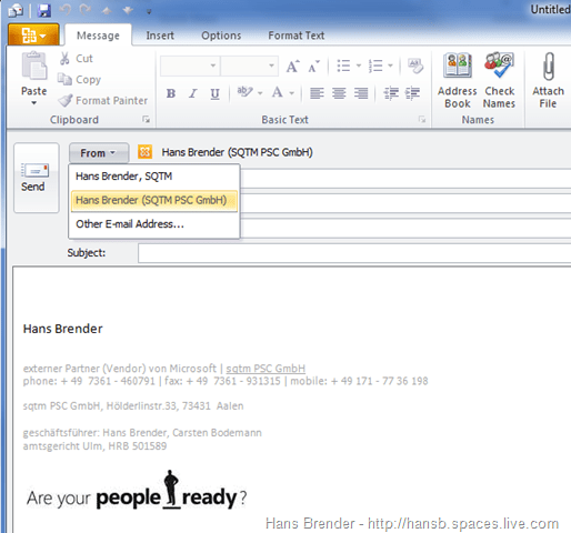 Outlook 2010: Signatur bei neuem Mail für 2 Exchange Organisationen Outlook 2010: Signatur bei neuem Mail für 2 Exchange Organisationen