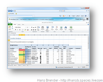 Excel Web Applikation 2010