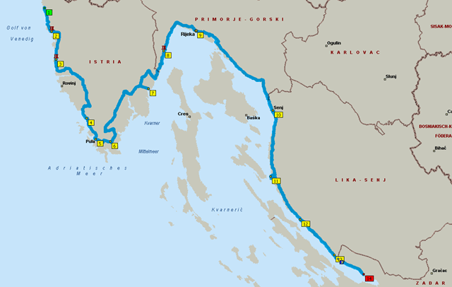 Route: Umag - Starigrad