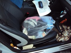 Plastiksack für die Badesachen...