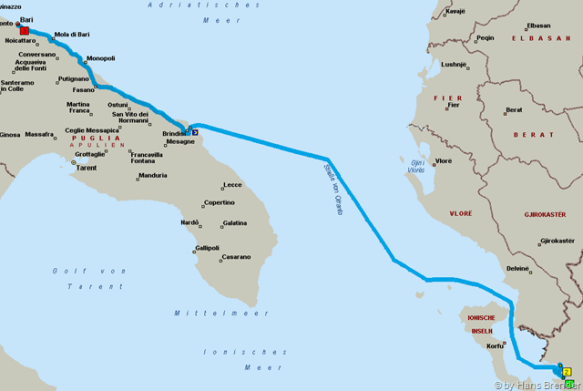 Route : Igoumenitsa - Bari