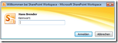SharePoint Workspace 2010: Kennwort-Eingabe