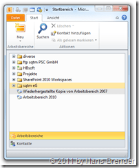 wiederhergestellter Arbeitsbereich in SharePoint Workspace 2010