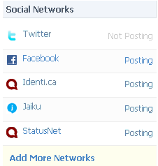 hinterlegte Netzwerke in ping.fm