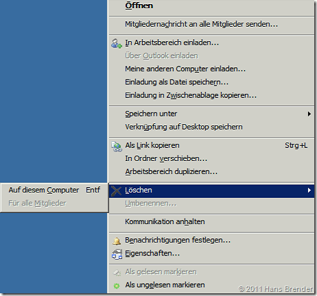 SharePoint Workspace 2010: Löschen