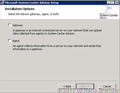 System Center Advisor: Installationsauswahl: Gateway und/oder Agent