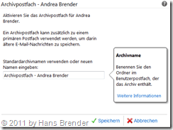 Office 365: Exchange Online: Postfachfeatures aktivieren und speichern