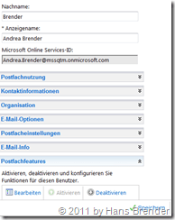 Office 365: Exchange Online : Postfachänderungen speichern
