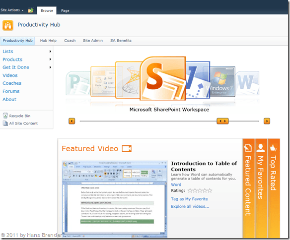 Productivity Hub für SharePoint Server