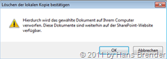 Warnmeldung in SharePoint Workspace 2010