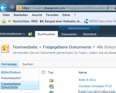 Bibliothek auf dem SharePoint Server 2010