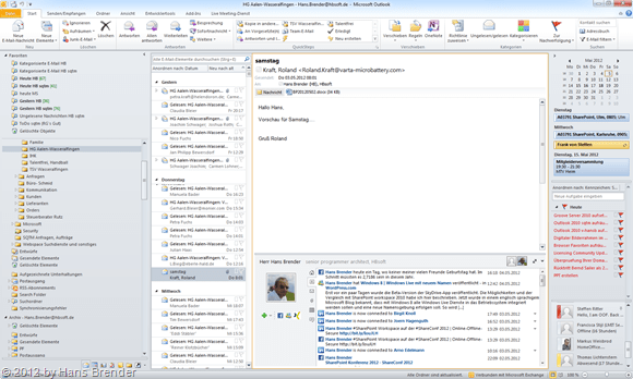 Dashbord Outlook 2010
