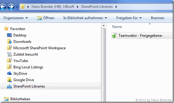 SkyDrive Pro SharePoint  Bibliothek