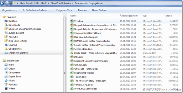 SkyDrive Pro und die Dokumentenbibliothek