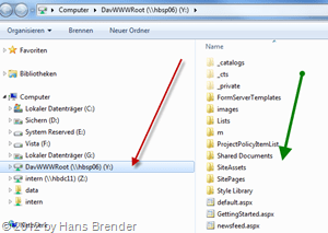Ansicht der Dateien ihres Sharepoint Server über WebDAV