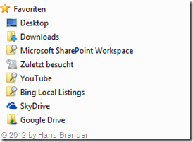 Skydrive Pro in den Favoriten vom Windows Explorer
