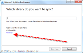 SkyDrive Pro: Änderung des Speicherort
