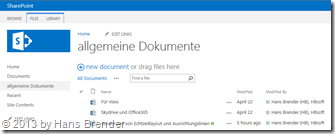 Dokumentenbibliothek, SharePoint Server 2013, SharePoint Online