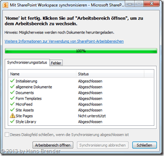 Synchronisation einer Dokumentenbibliothek