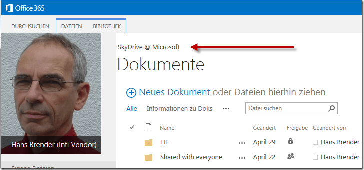Browser-Darstellung, mySite, SharePoint Server 2013