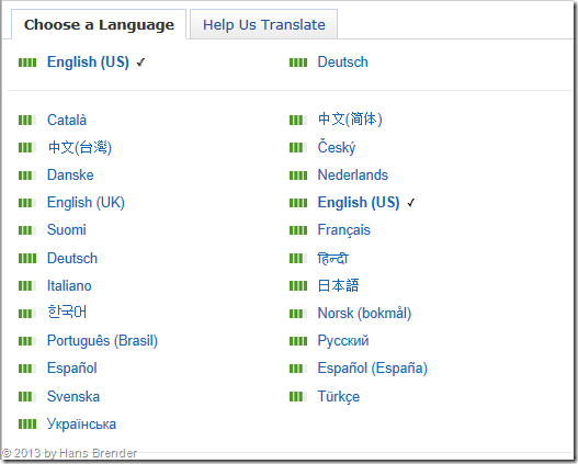 Sprachauswahl in Yammer