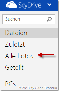 SkyDrive im Browser nach dem 13.5.2013