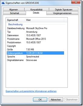 Groove.exe mit der Version 15.0.4535.1507
