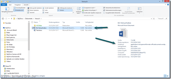 OneDrive (SkyDrive) unter Windows 8.1 im Windows Explorer