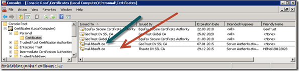 MMC: welche Zertifikate sind installiert