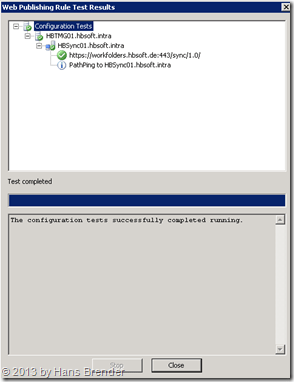 TMG Regel für Work Folders: Regel testen