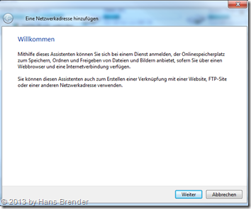 Windows 7: Explorer - Netzwerklaufwerk verbinden