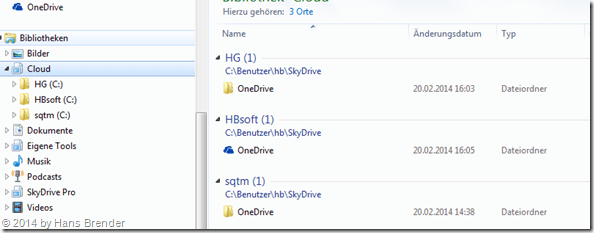 OneDrive: mehrere Konten unter Windows 7