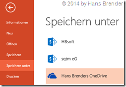 Speichern in Ondrive, Speichern in OneDrive for Business