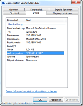 OneDrive for Business, 15.0.4605.1000, Version