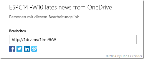 a short link in OneDrive