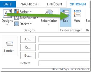 Outlook 2013: E-Mail: Optionen : von