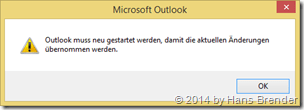 Outlook 2013: Restart