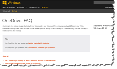 Microsoft, Windoiws 8.1, OneDrive, Q&A