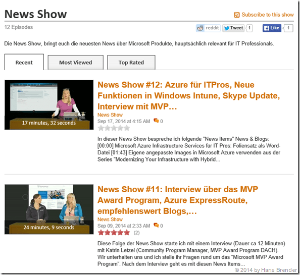 Die "News Show" auf Channel 9