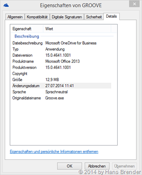 settings of the Groove.exe