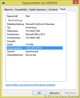 settings of the Groove.exe