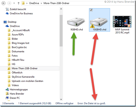 OneDrive: new file lenght limit: 10 GB